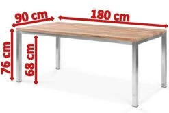 OUTFLEXX Esstisch, Silber/natur, Edelstahl/ Recyceltes FSC®-Teakholz, 180x90cm, Rustikal Gebürstet 11 OUTFLEXX Esstisch, Silber/natur, Edelstahl/ Recyceltes FSC®-Teakholz, 180x90cm, Rustikal Gebürstet -Kettler Verkäufe 5 15862.jpg