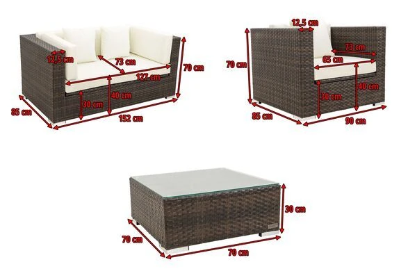 OUTFLEXX Loungemöbel-Set, Polyrattan, Braun Marmoriert, 5 Pers, Wasserfeste Kissenbox 7 OUTFLEXX Loungemöbel-Set, Polyrattan, Braun Marmoriert, 5 Pers, Wasserfeste Kissenbox – Bild 5