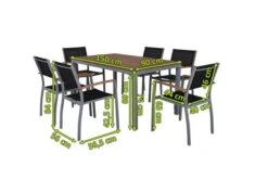 VILLANA Esstischgarnitur, Silber/schwarz, Alu / FSC-Akazienholz, Gartentisch 150 X 90 Cm, 6 Stapelsessel 15 VILLANA Esstischgarnitur, Silber/schwarz, Alu / FSC-Akazienholz, Gartentisch 150 X 90 Cm, 6 Stapelsessel -Kettler Verkäufe 5 16466.jpg