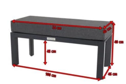 VILLANA Hocker / Fußablage, Schwarz/grau Meliert, Alu/Polyester, 100 X 46 X 46 Cm, Inkl. Kissen -Kettler Verkäufe 5 16471.jpg