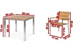 OUTFLEXX Esstischgarnitur, Silber, Edelstahl / FSC-Teakholz, Tisch 90 X 90 Cm, 4 Stapelsessel -Kettler Verkäufe 5 17254.jpg