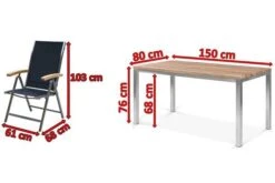 OUTFLEXX Esstischgarnitur, Edelstahl / FSC-Teak, Tisch 150x80cm, 6 Multipositionssessel, Schwarz 14 OUTFLEXX Esstischgarnitur, Edelstahl / FSC-Teak, Tisch 150x80cm, 6 Multipositionssessel, Schwarz -Kettler Verkäufe 5 17274.jpg