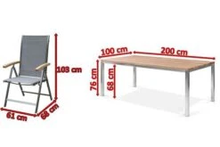 OUTFLEXX Esstischgarnitur, Edelstahl / FSC-Teak, Tisch 200 X 100 Cm, 6 Multipositionssessel, Silber -Kettler Verkäufe 5 17305.jpg