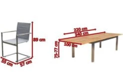 OUTFLEXX Esstischgruppe, Edelstahl/FSC-Teak, 220/340 X 100 Cm, 6 Freischwinger, Taupe, Tischplattedicke 3cm 14 OUTFLEXX Esstischgruppe, Edelstahl/FSC-Teak, 220/340 X 100 Cm, 6 Freischwinger, Taupe, Tischplattedicke 3cm -Kettler Verkäufe 5 17321.jpg