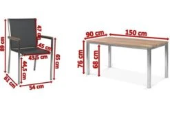 STERN Polaris Esstischgruppe, Silbergrau, Edelstahl/recycled Teak, Tisch 150 X 90 Cm, 4 Stapelsessel -Kettler Verkäufe 5 18093.jpg