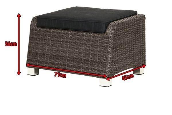 Ploß Rocking Hocker, Grau/braun-meliert, Polyrattan, 71x45x56 Cm, Zu Loungesessel, Inkl. Polster 7 Ploß Rocking Hocker, Grau/braun-meliert, Polyrattan, 71x45x56 Cm, Zu Loungesessel, Inkl. Polster – Bild 5