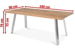 OUTFLEXX Esstisch, Edelstahl/recyceltes FSC®-Teak, 160x90cm, A-Gestell, Rustikal Gebürstet 11 OUTFLEXX Esstisch, Edelstahl/recyceltes FSC®-Teak, 160x90cm, A-Gestell, Rustikal Gebürstet -Kettler Verkäufe 5 18319.jpg