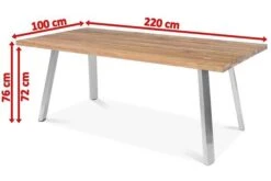 OUTFLEXX Esstisch, Edelstahl/recyceltes FSC®-Teak, 220x100cm, A-Gestell, Rustikal Gebürstet 11 OUTFLEXX Esstisch, Edelstahl/recyceltes FSC®-Teak, 220x100cm, A-Gestell, Rustikal Gebürstet -Kettler Verkäufe 5 18321.jpg