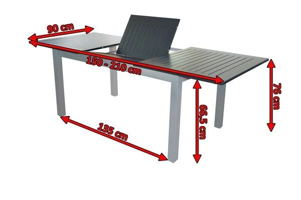 DOPPLER Expert Esstisch, Silber/schwarz, Aluminium, 150-210 X 90 Cm, Ausziehbar 7 DOPPLER Expert Esstisch, Silber/schwarz, Aluminium, 150-210 X 90 Cm, Ausziehbar – Bild 5
