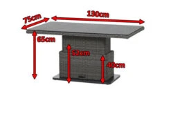 SIENA GARDEN Porto Lifttisch, Grau, Alu / Gardino®-Geflecht, 130 X 75 X 40/52/65 Cm, Höhenverstellbar, Spraystone Platte -Kettler Verkäufe 5 18644.jpg