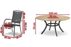 HARTMAN Raffaelo Esstischgruppe, Xerix/natur, Alu/Teak, Ø150cm, Inkl. Eiskühler, 6 Stapelsessel -Kettler Verkäufe 5 18678.jpg