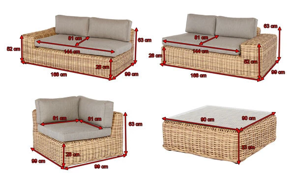 OUTFLEXX Ecklounge, Natur Meliert/sand, Polyrattan, Für 5 Personen, Inkl. Polster 7 OUTFLEXX Ecklounge, Natur Meliert/sand, Polyrattan, Für 5 Personen, Inkl. Polster – Bild 5