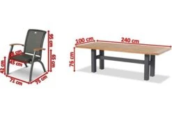 HARTMAN Sondermodell Yasmani/Da Vinci Esstischgruppe, Xerix, Alu/Teakholz, 240x100cm, 6 Stapelsessel -Kettler Verkäufe 5 19031.jpg