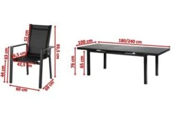 OUTFLEXX Premium Esstischgarnitur, OUTFLEXX® Anthrazit Matt, Alu/Textilene, Tisch 180/240x100cm, 8 Stapelsessel -Kettler Verkäufe 5 19298.jpg