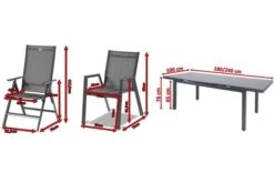 HARTMAN Aruba Esstischgarnitur, Xerix, Alu/Textilene, Tisch 180/240x100cm, 4 Stapel-, 2 Multipositionssessel -Kettler Verkäufe 5 19347.jpg