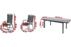 HARTMAN Raffaelo Sitzgruppe, Xerix, Alu/Textilene, Tisch 180/240x100cm, 4 Stapel-, 2 Multipositionssessel -Kettler Verkäufe 5 19353.jpg