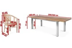 OUTFLEXX Esstischgarnitur, Edelstahl/recyceltes FSC-Teak, 200/260x100 Cm, 8 Armlehnensessel, Inkl. Polster -Kettler Verkäufe 5 19365.jpg