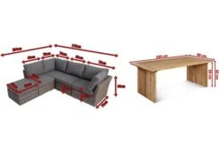 OUTFLEXX Loungegarnitur, Polyrattan/Teakholz, Tisch 160x90cm, Für 5 Personen, Wasserfeste Kissenbox -Kettler Verkäufe 5 19390.jpg