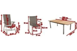 STERN Cardiff Esstischgruppe, Silber/taupe, Edelstahl/FSC-Teak, Tisch 200/300 X 100 Cm, 4 Stapel-, 2 Multipositionssessel -Kettler Verkäufe 5 19692.jpg