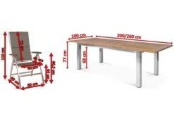STERN Cardiff Esstischgruppe, Silber/taupe, Edelstahl/Teak, Tisch 200/260 X 100 Cm, 6 Multipositionssessel 14 STERN Cardiff Esstischgruppe, Silber/taupe, Edelstahl/Teak, Tisch 200/260 X 100 Cm, 6 Multipositionssessel -Kettler Verkäufe 5 19705.jpg