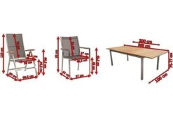 STERN Cardiff Set, Silber/silbergrau, Edelstahl/FSC-Teak, Tisch 200/300 X 100 Cm, 6 Stapel-, 2 Multipositionssessel -Kettler Verkäufe 5 19743.jpg