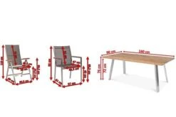 STERN Cardiff Esstischgruppe, Silber/silbergrau, Edelstahl/Teak, Tisch 160 X 90 Cm, 4 Stapel-, 2 Multipositionssessel -Kettler Verkäufe 5 19760.jpg