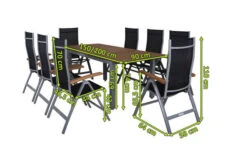 VILLANA Esstischset, Silber/schwarz, Alu/FSC-Akazie, Ausziehtisch 150/200 X 90 Cm, 8 Multipositionsessel -Kettler Verkäufe 5 19939.jpg