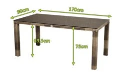 Ploß Rabida Dining Tisch, Champagner-meliert, Polyrattan, 170 X 90 Cm, Glasplatte In Steinoptik -Kettler Verkäufe 5 20167.jpg