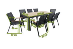 OUTFLEXX Esstischgarnitur, Anthrazit Matt/natur, Alu/Holzimitat, 200 X 91 Cm, 9tlg., 8 Pers, Stapelbar -Kettler Verkäufe 5 20398.jpg