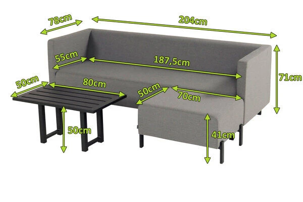 HARTMAN Dion Loungeset, Flanelle, Sunbrella, 3-4 Personen, Kaffeetisch 80 X 50 X 50 Cm 7 HARTMAN Dion Loungeset, Flanelle, Sunbrella, 3-4 Personen, Kaffeetisch 80 X 50 X 50 Cm – Bild 5