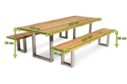 OUTFLEXX Esstischgarnitur, Silber/natur, Edelstahl & Recycled FSC-Teak, Esstisch 240x100cm, 2x Bank 240x40cm, Baumkante -Kettler Verkäufe 5 20619.jpg