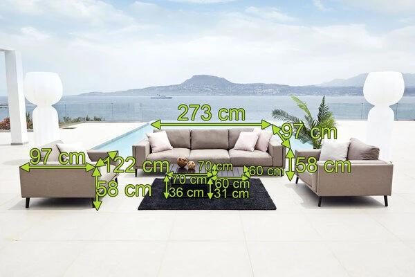 OUTFLEXX Lazy Loungeset, 3907 Taupe Chine, Alu/Sunbrella, Bis Zu 5 Personen, Inkl. Dekokissen 7 OUTFLEXX Lazy Loungeset, 3907 Taupe Chine, Alu/Sunbrella, Bis Zu 5 Personen, Inkl. Dekokissen – Bild 5