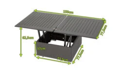 OUTFLEXX Loungetisch, Sooty, Alu/Sunbrella, 78/157 X 78 X 37/64 Cm, Höhenverstellbar -Kettler Verkäufe 5 21010.jpg