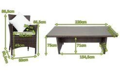 OUTFLEXX Dining Set, Braun Marmoriert, Polyrattan, Tisch 220x100cm, Spraystone, 6mm, 6 Sessel 26 OUTFLEXX Dining Set, Braun Marmoriert, Polyrattan, Tisch 220x100cm, Spraystone, 6mm, 6 Sessel -Kettler Verkäufe 5 21231.jpg