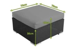 OUTFLEXX Beistelltisch/Hocker, Schwarz, Polyrattan, Inkl. Glasplatte Und Polster -Kettler Verkäufe 5 2392 8.jpg