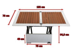 OUTFLEXX Loungetisch Höhenverstellbar, Weiß, Polyrattan, 75/152x75x40/64,5cm -Kettler Verkäufe 5 2511 18.jpg