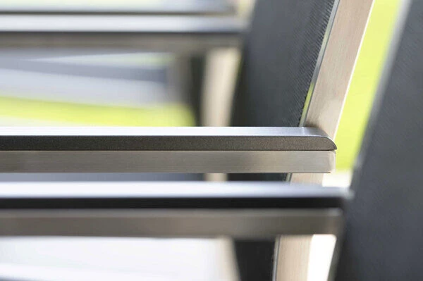 STERN Cardiff Stapelsessel, Silbergrau, Edelstahl/Textil/Aluminiumarmlehnen, 61x57x92 Cm, Stapelbar 8 STERN Cardiff Stapelsessel, Silbergrau, Edelstahl/Textil/Aluminiumarmlehnen, 61x57x92 Cm, Stapelbar – Bild 6