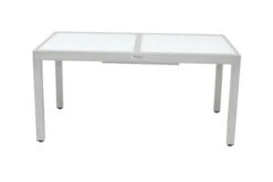 VILLANA Ausziehtisch, Silber/weiß, Alu/Sicherheitsglas, 160/220x90 Cm, Flügelmechanismus -Kettler Verkäufe 6 13395 2.jpg