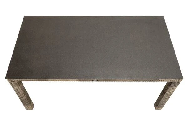 Ploß Rabida Sitzgruppe, Champagner-meliert, Polyrattan, Tisch 170x90 Cm, 6 Stapelsessel, Glasplatte In Steinoptik 8 Ploß Rabida Sitzgruppe, Champagner-meliert, Polyrattan, Tisch 170x90 Cm, 6 Stapelsessel, Glasplatte In Steinoptik – Bild 6