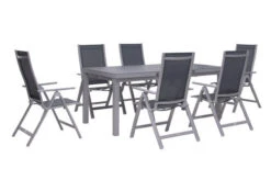 OUTFLEXX Premium Esstischgarnitur, Silber/grau, Alu/Textilene, Ausziehtisch 180/240 X 100 Cm, 6 Multipositionssessel 23 OUTFLEXX Premium Esstischgarnitur, Silber/grau, Alu/Textilene, Ausziehtisch 180/240 X 100 Cm, 6 Multipositionssessel -Kettler Verkäufe 6 21431.jpg