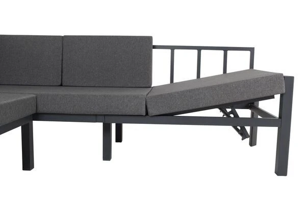 VILLANA Dining-Lounge, Schwarz/grau Meliert, Alu/Polyester, Inkl. Kissen 12 VILLANA Dining-Lounge, Schwarz/grau Meliert, Alu/Polyester, Inkl. Kissen – Bild 10
