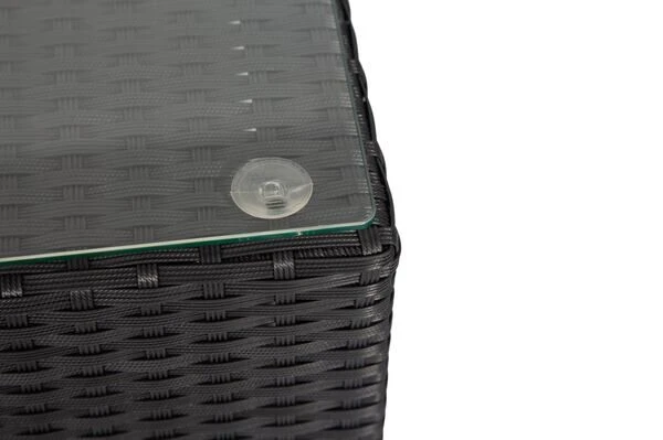 OUTFLEXX Loungemöbel-Set, Schwarz, Polyrattan, 5 Personen, Wasserfeste Kissenbox, Inkl. Kaffeetisch 9 OUTFLEXX Loungemöbel-Set, Schwarz, Polyrattan, 5 Personen, Wasserfeste Kissenbox, Inkl. Kaffeetisch – Bild 7