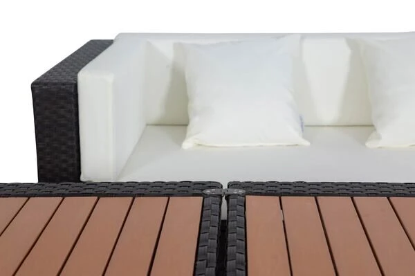 OUTFLEXX Loungemöbel-Set, Braun, Polyrattan, 5 Personen, Wasserfeste Kissenbox, Inkl. Loungetisch 10 OUTFLEXX Loungemöbel-Set, Braun, Polyrattan, 5 Personen, Wasserfeste Kissenbox, Inkl. Loungetisch – Bild 8