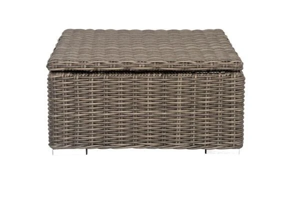 OUTFLEXX Hocker, Grau, Polyrattan, 70 X 70 X 35 Cm, Verstellbare Sitzfläche, Wasserfeste Kissenbox 9 OUTFLEXX Hocker, Grau, Polyrattan, 70 X 70 X 35 Cm, Verstellbare Sitzfläche, Wasserfeste Kissenbox – Bild 7