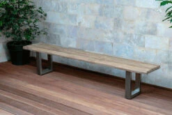 OUTFLEXX Esstischgarnitur, Silber/natur, Edelstahl & Recycled FSC-Teak, Esstisch 240x100cm, 2x Bank 240x40cm, Baumkante -Kettler Verkäufe 7 20619.jpg