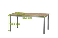 SIENA GARDEN Geneva Dining Tisch, Alu / FSC Teak, 160 X 90 Cm, 6 Personen -Kettler Verkäufe 8138 4 5.jpg