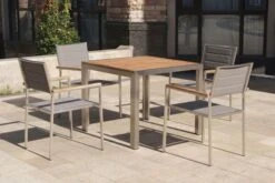 OUTFLEXX Stuhl, Taupe, Edelstahl/Textilene, Padded, Armlehnen Aus FSC-Teakholz, 62x56,5x86cm -Kettler Verkäufe 8 13516.jpg