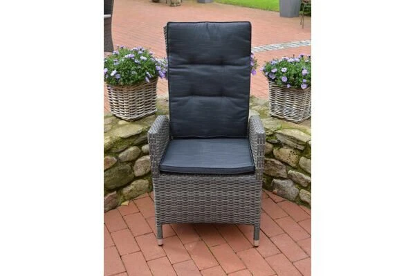 Ploß Rocking Dining Sessel, Grau/braun-meliert, Polyrattan, 60x68x111 Cm, Verstellbar, Inkl. Polster 10 Ploß Rocking Dining Sessel, Grau/braun-meliert, Polyrattan, 60x68x111 Cm, Verstellbar, Inkl. Polster – Bild 8