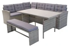 OUTFLEXX Loungemöbel, Hellgrau Meliert/grau, Polyrattan/Polyester, Tisch 145x79cm, 4 Tlg., 7 Pers, Inkl. Polster -Kettler Verkäufe 8 20396.jpg