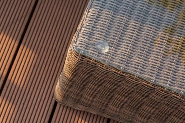 OUTFLEXX Loungegarnitur, Hellbraun, Polyrattan, 8tlg, 7 Personen, Inkl. Polster Und Kissen 11 OUTFLEXX Loungegarnitur, Hellbraun, Polyrattan, 8tlg, 7 Personen, Inkl. Polster Und Kissen – Bild 9